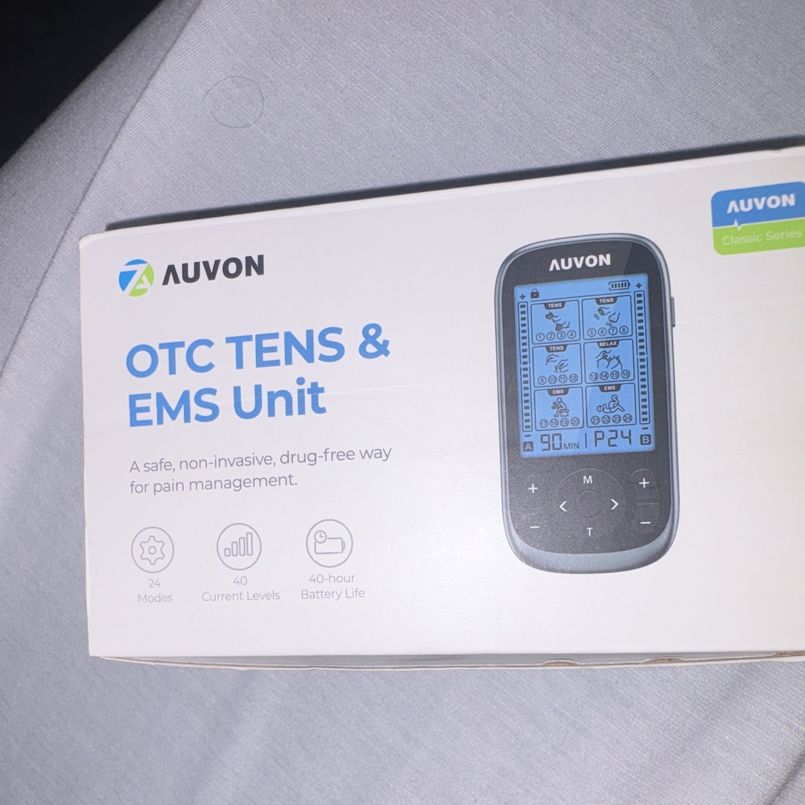 AUVON TENS/EMS Unit TA2222, 2-Channel Handheld Physical Medicine Rehab
