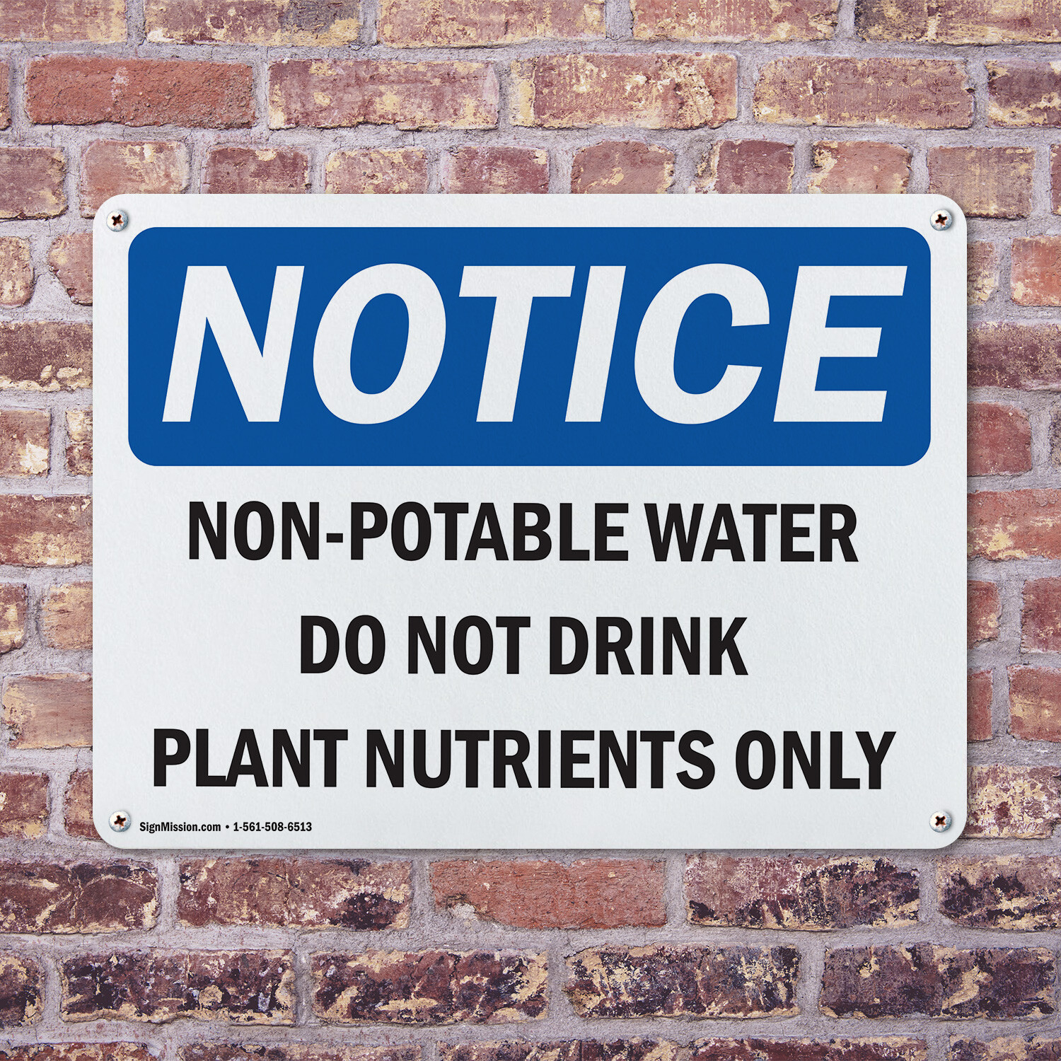 (2 Pack) Non-Potable Water Do Not Drink Plant Nutrients OSHA Notice Sign Decal