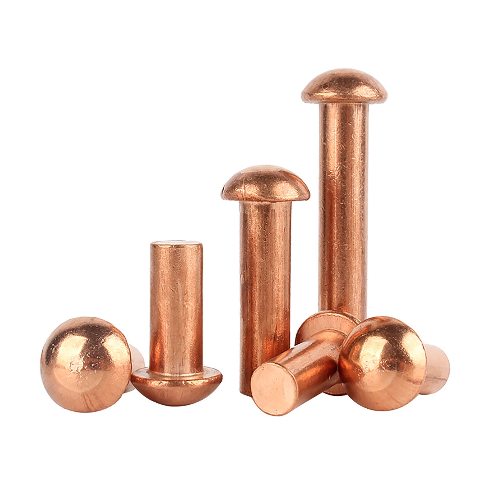 Solid Copper Round Head Rivets DIN 660 Dome Pan Rivets M1.5 M2 M2.5 M3 M4 M5-M8