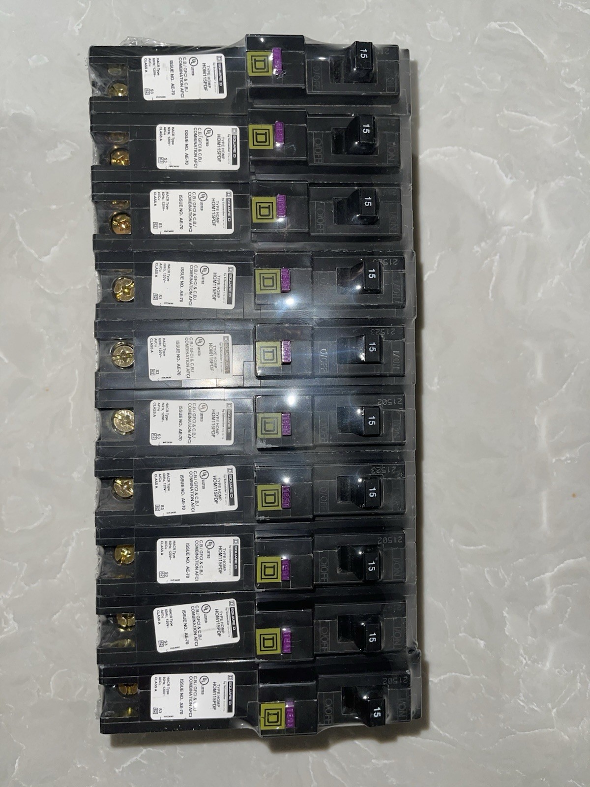10PCS SQUARE D HOMELINE HOM115PDF HOM115PDFC PLUG ON NEUTRAL 15A AFCI/GFCI