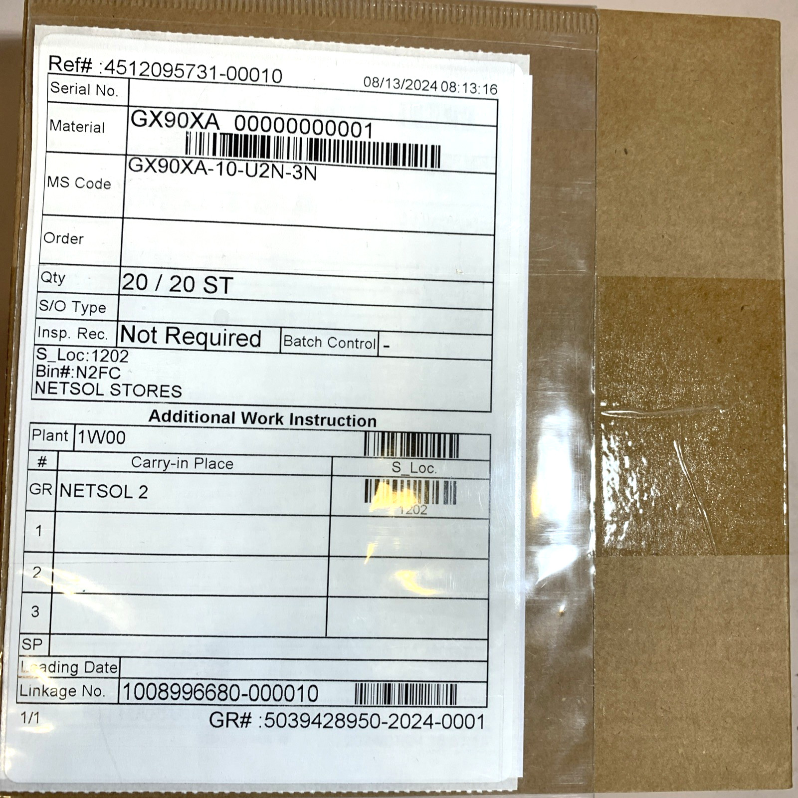 YOKOGAWA GX90XA ANALOG INPUT MODULE GX90XA-10-U2N-3N