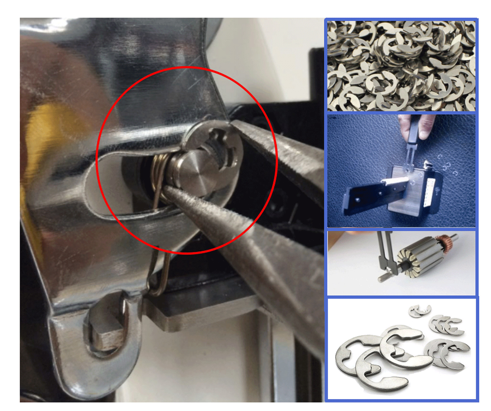200PCS E Clips C Circlips Retaining Ring Assorted Stainless Steel Kit 1.5mm-10mm