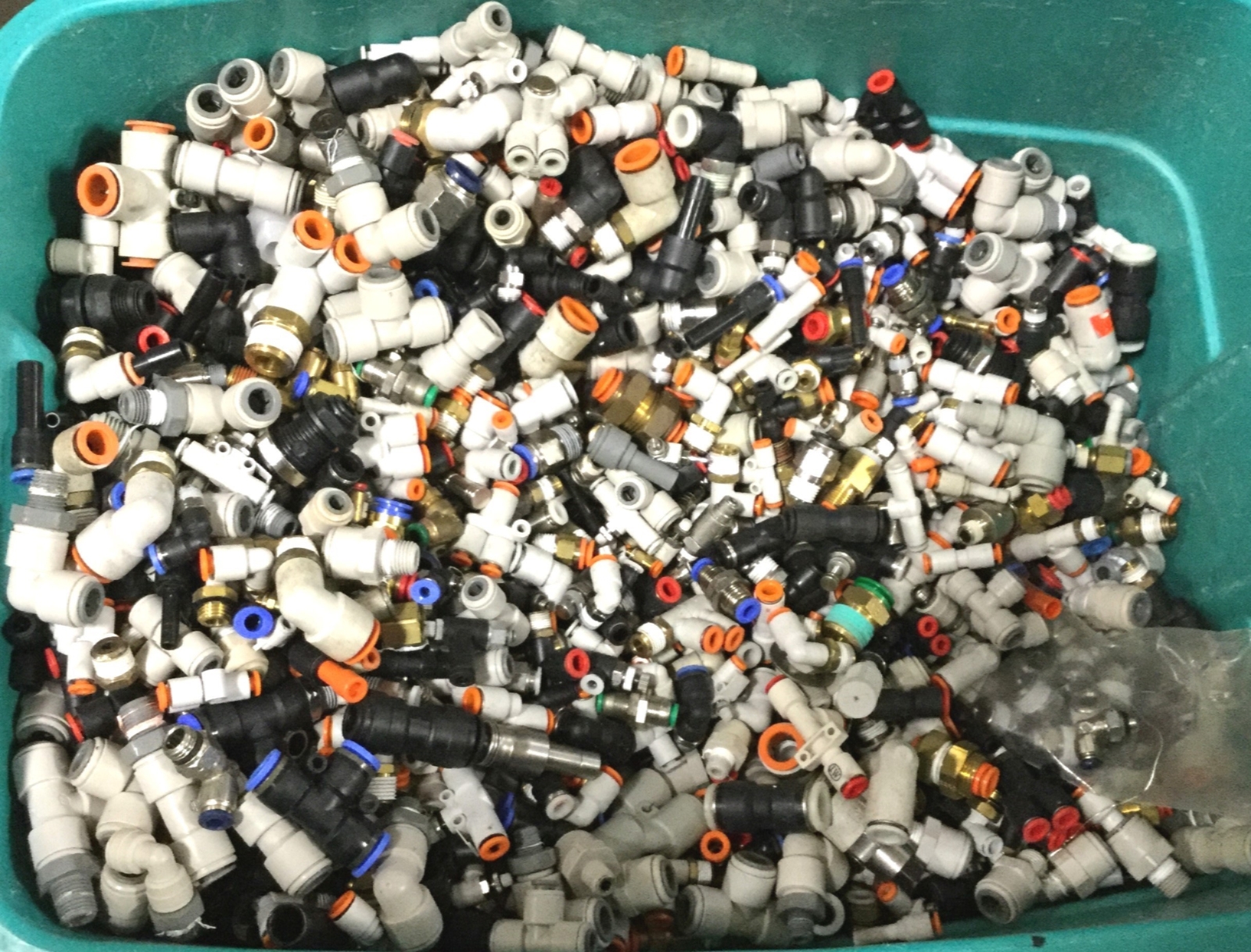 4 Pounds of Randomly Assorted Pneumatic Fittings, See Pictures for Details