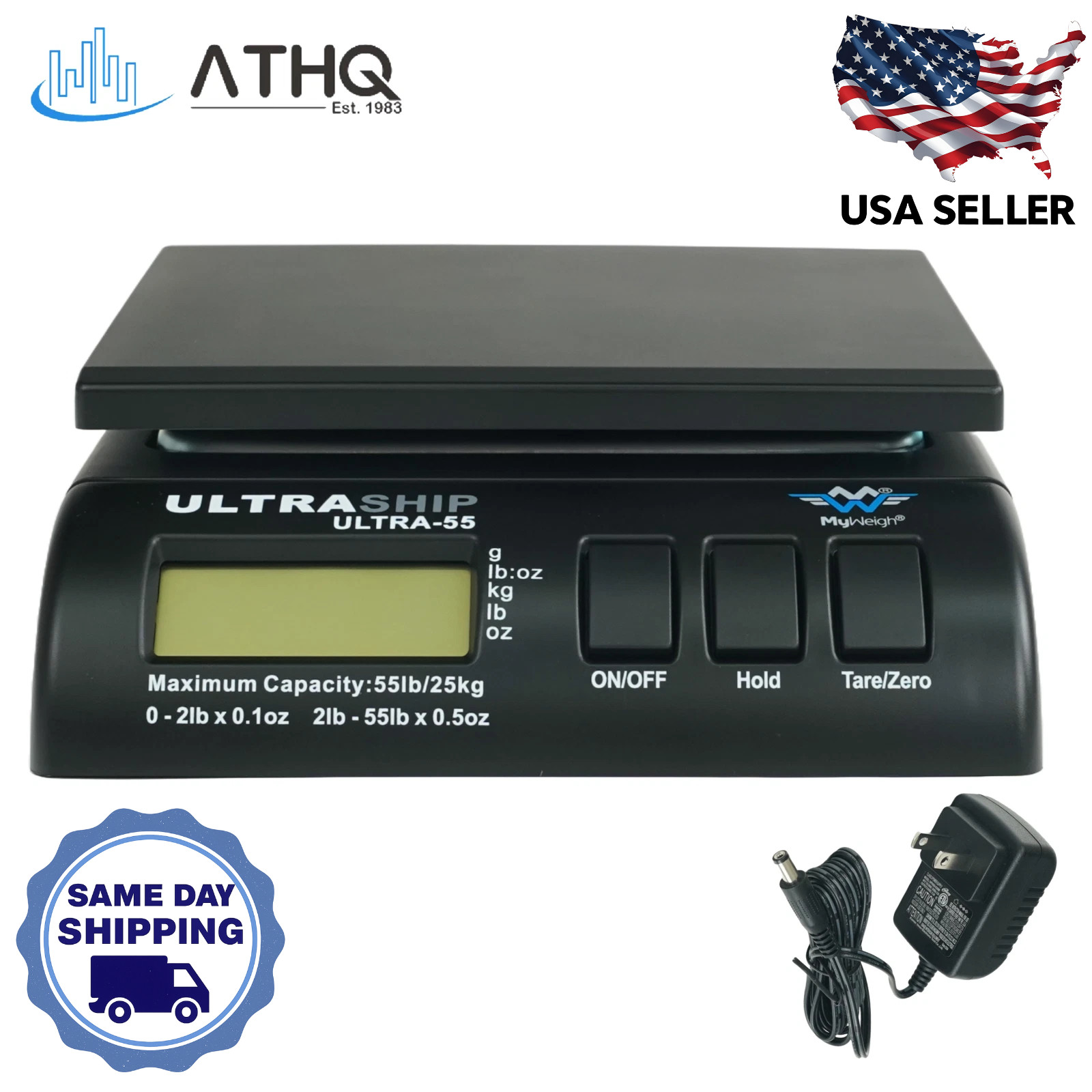 My Weigh Ultraship 55lb x 0.1oz Digital Shipping Postal Scale with AC Adapter