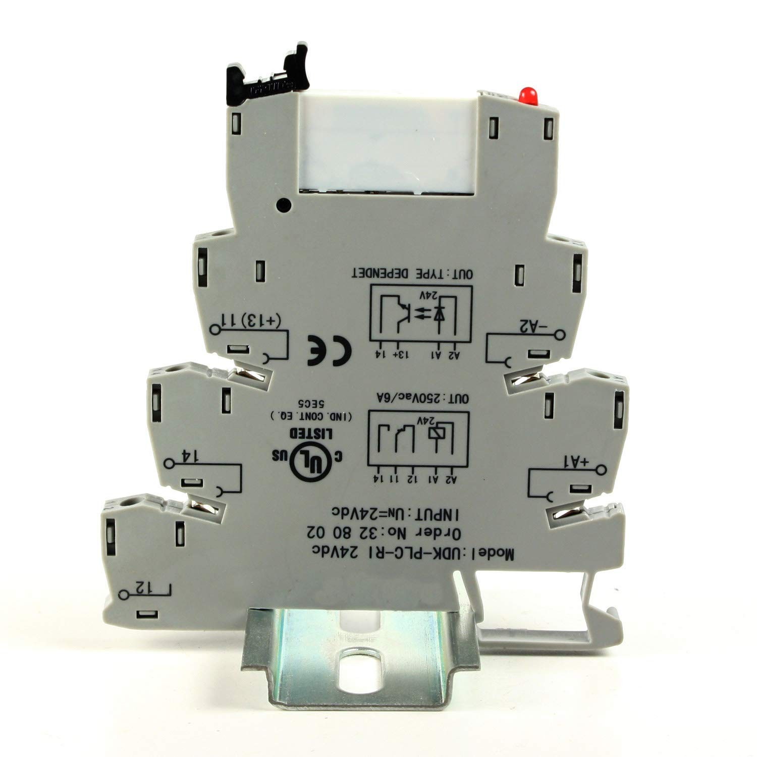 ASI ASI328002 24Vdc Pluggable SPDT Relay with DIN Rail Mount Screw Clamp Term…