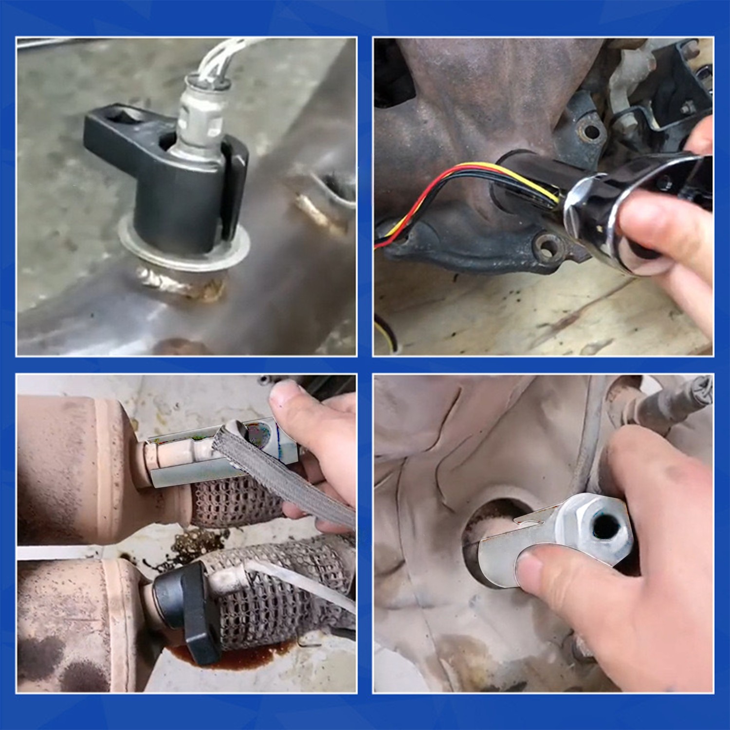 5PCS Automotive O2 Oxygen Sensor Socket Set Offset 02 Sensor Wrench Remover Tool