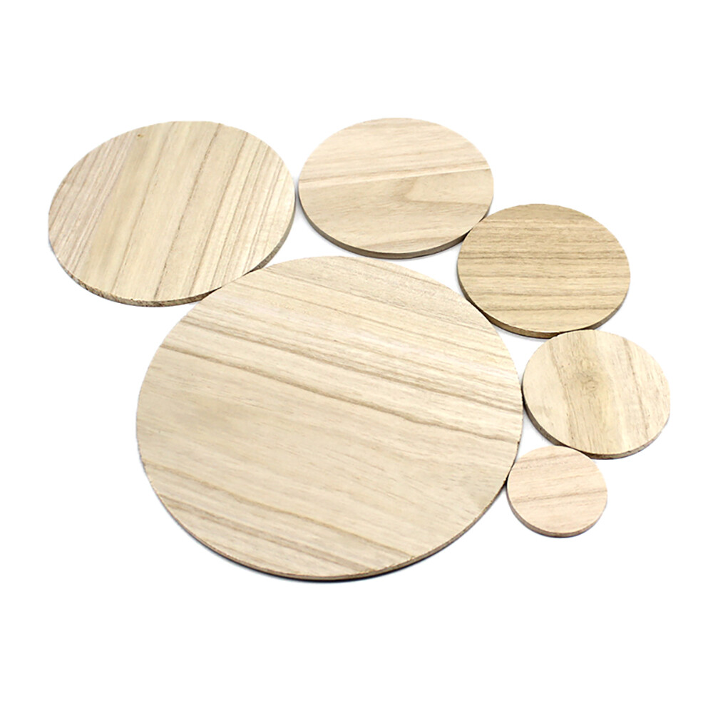 5cm -20cm Circle Wood Sheets Solid Wood Round Disc DIY Craft Blanks Wooden Plate
