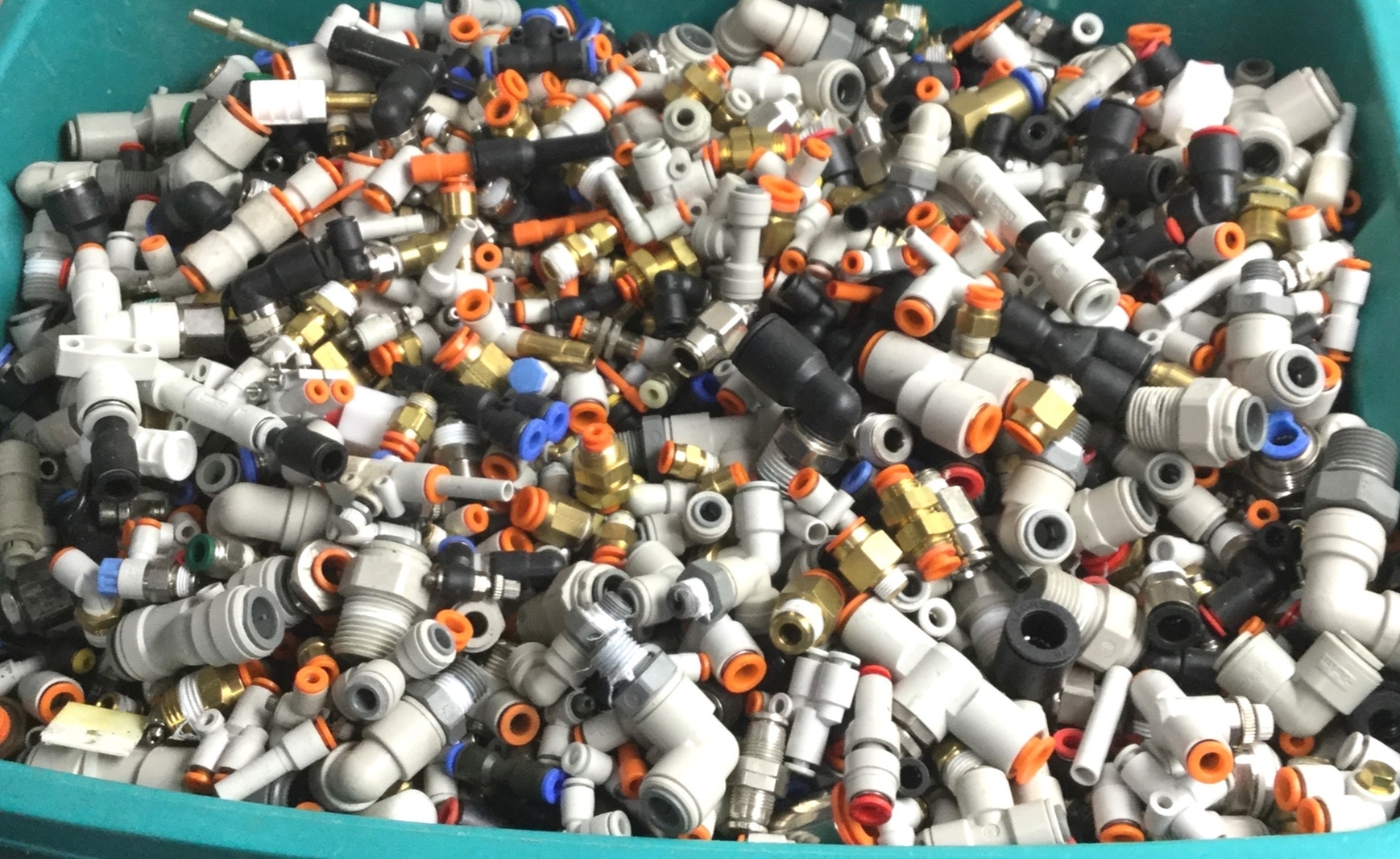 4 Pounds of Randomly Assorted Pneumatic Fittings, See Pictures for Details