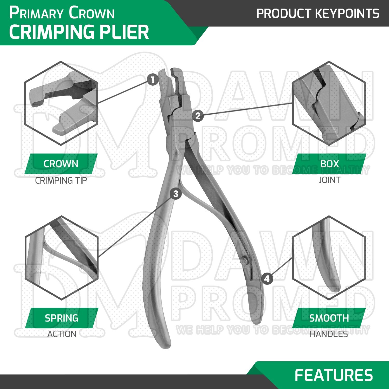 Primary Crown Crimping Plier Dental Orthodontics Instrument German Grade
