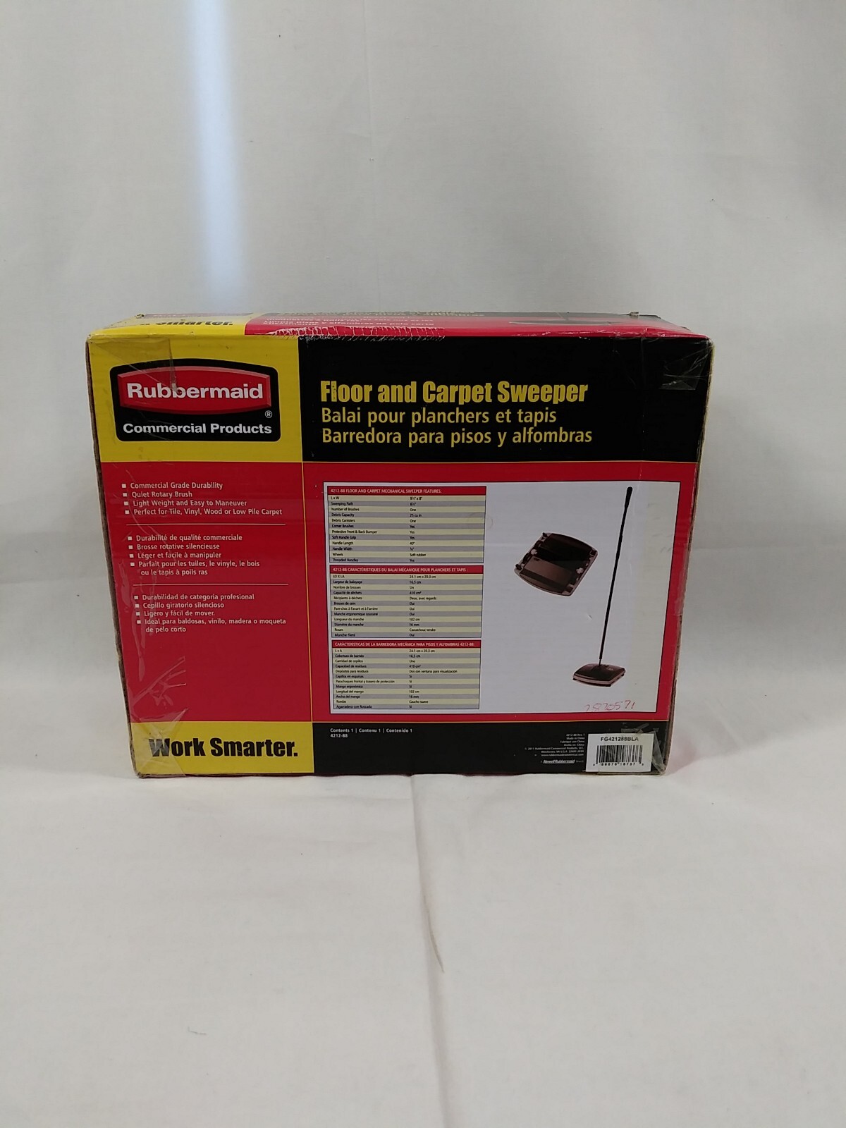 NEW Rubbermaid 4212-88 COMMERCIAL Floor & Carpet Sweeper (Bk/Gray)
