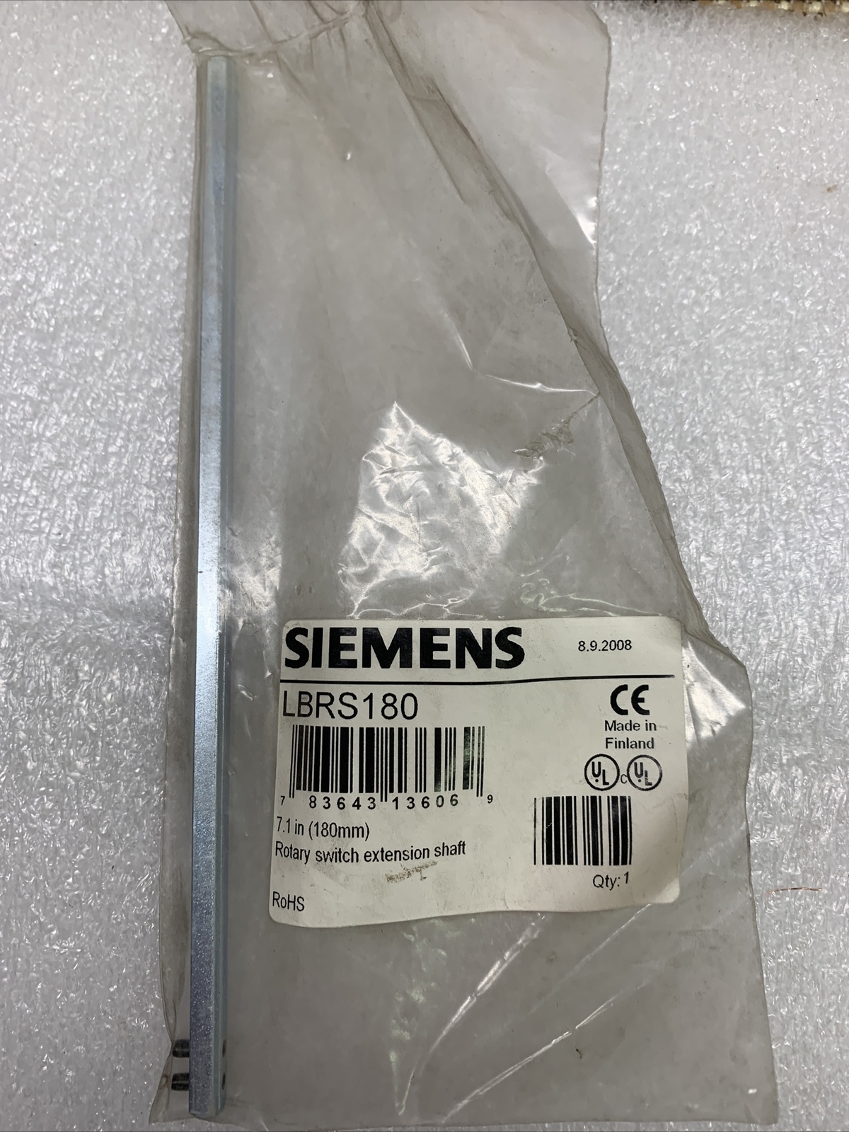 Siemens LBRS180 Roatry Switch Extension Shaft 7.1 in (180mm),FREE SHIPPING