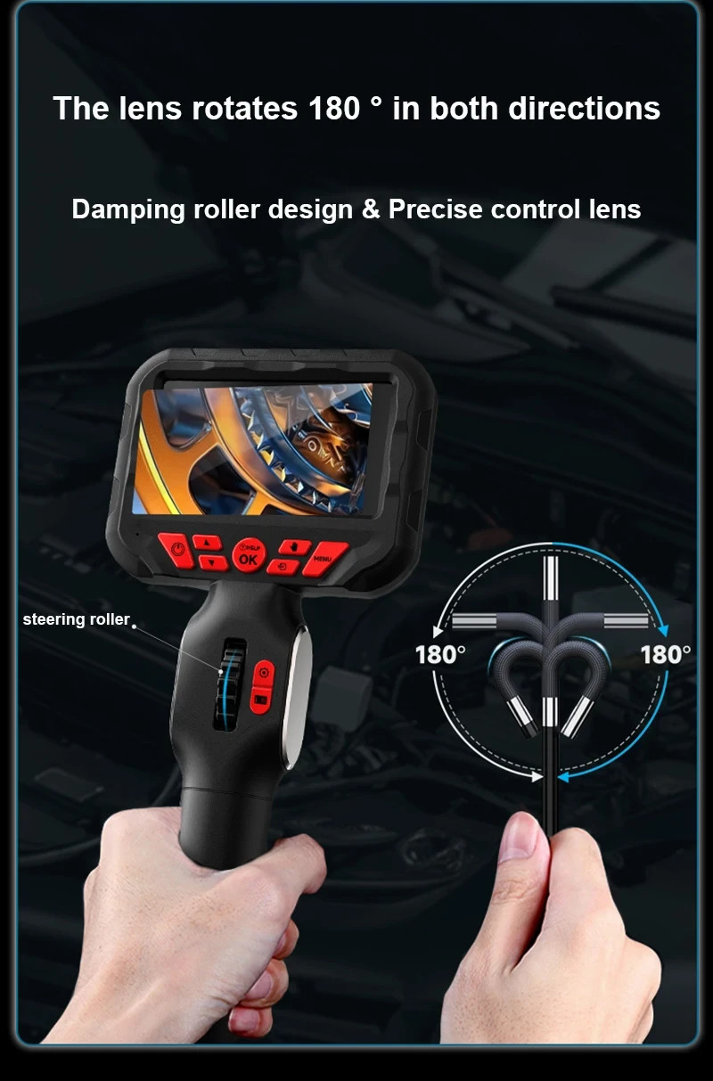 4.3-in screen 360° rotate HD camera Borescopes for industrial pipeline
