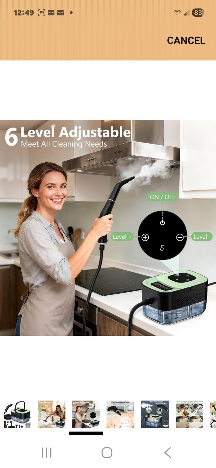 Portable Handheld Steam Cleaner with 16 Accessories, 15s Heat-Up, 221°F
