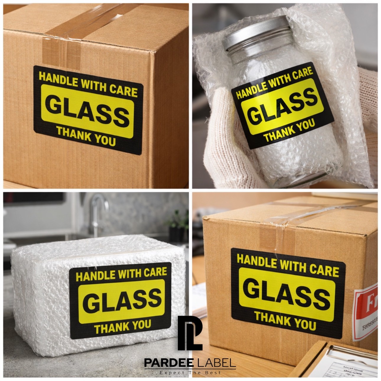 Handle With Care Glass Stickers 2”x3”- 250 Labels per Roll