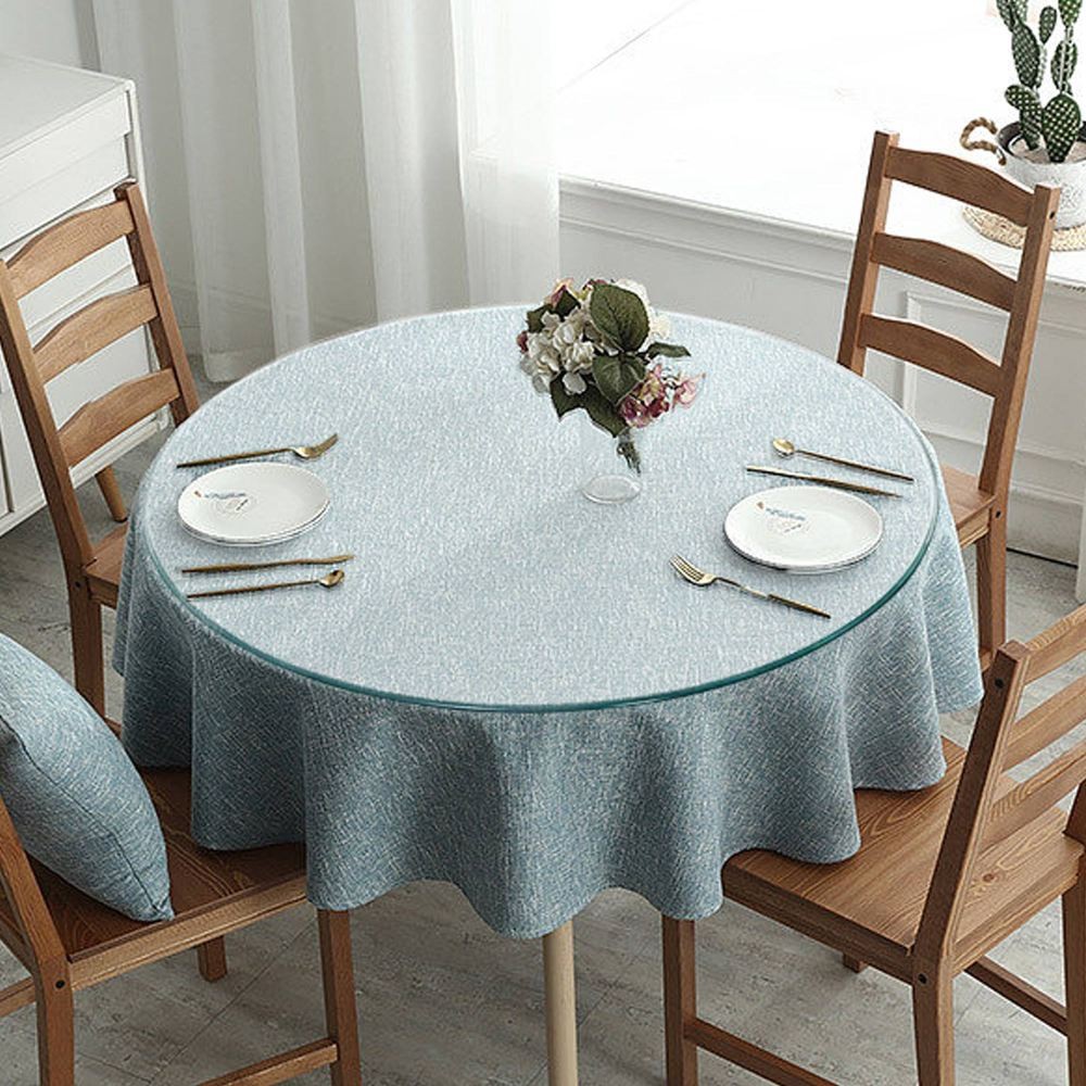 27.95 Inch Round Tempered Clear Glass Table Top Replacement Plate
