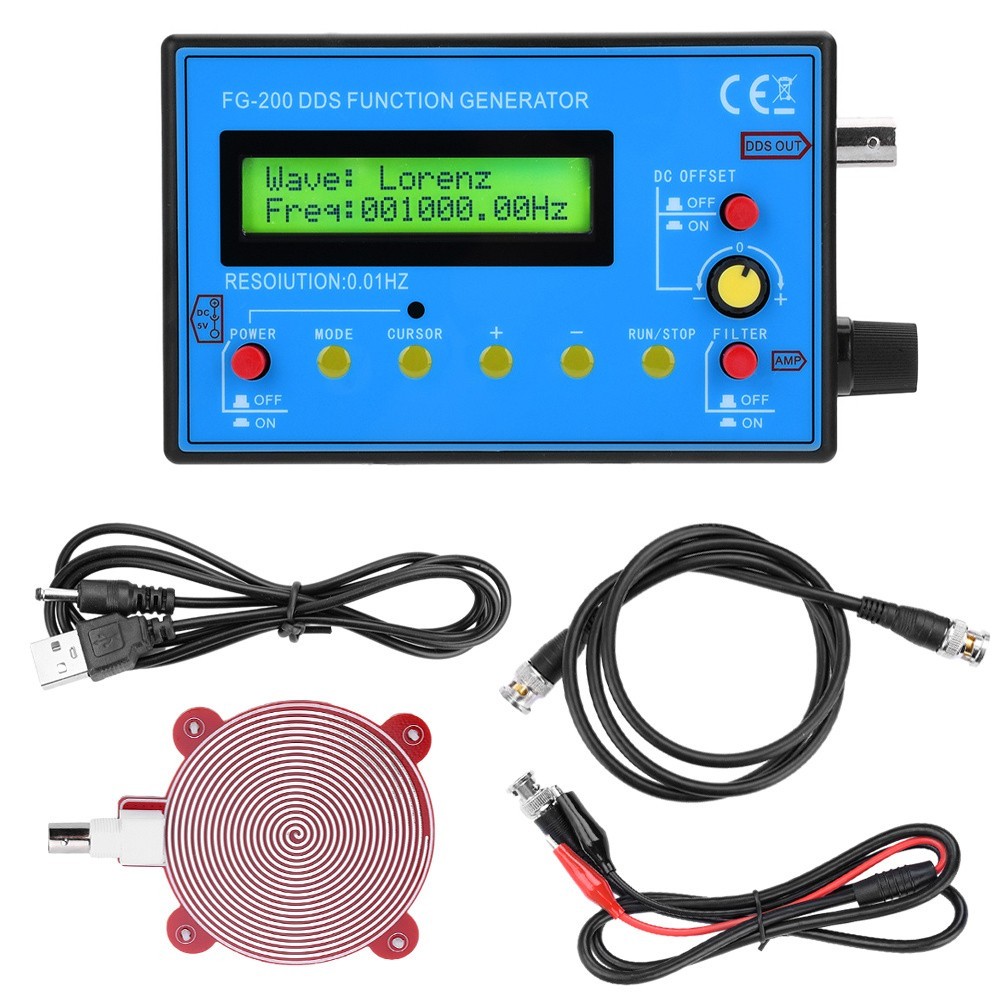 1PC DDS Function Signal Generator Module 0.01Hz-500Khz Sine + Square Wave FG-200