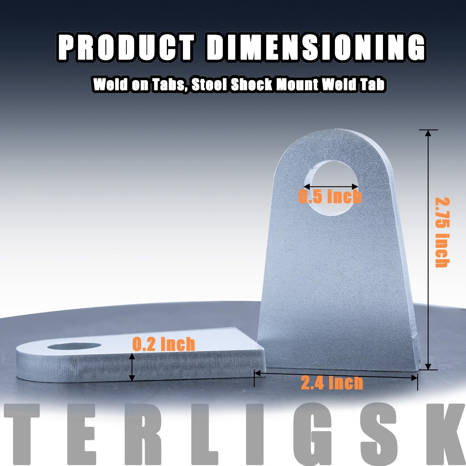 Weld on Tabs, Steel Shock Mount Tab, Universal Tabs Flat NO