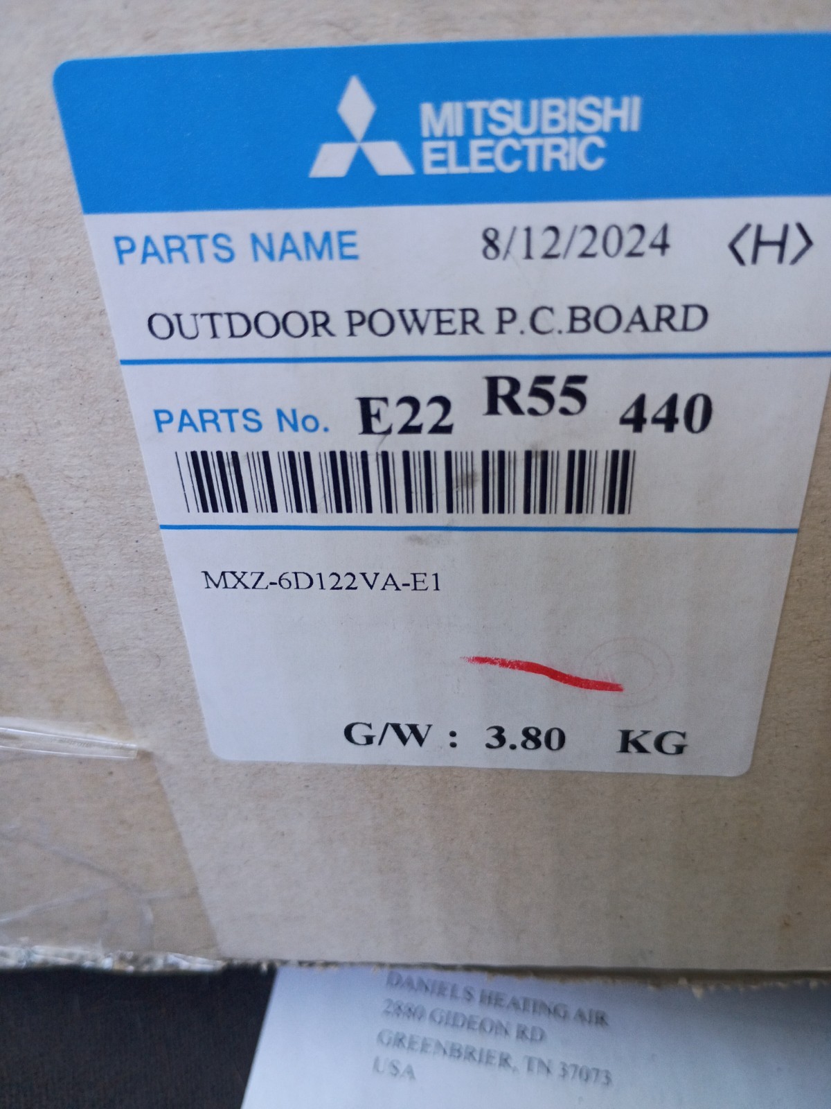 Mitsubishi E22 R55 440 Outdoor Power PC Board