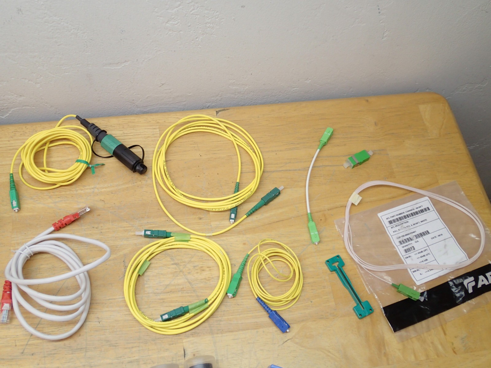 Mixed Lot of Fiber Optic Prep Tools Supplies Cables Cletop-S Cleaner 3M Polisher