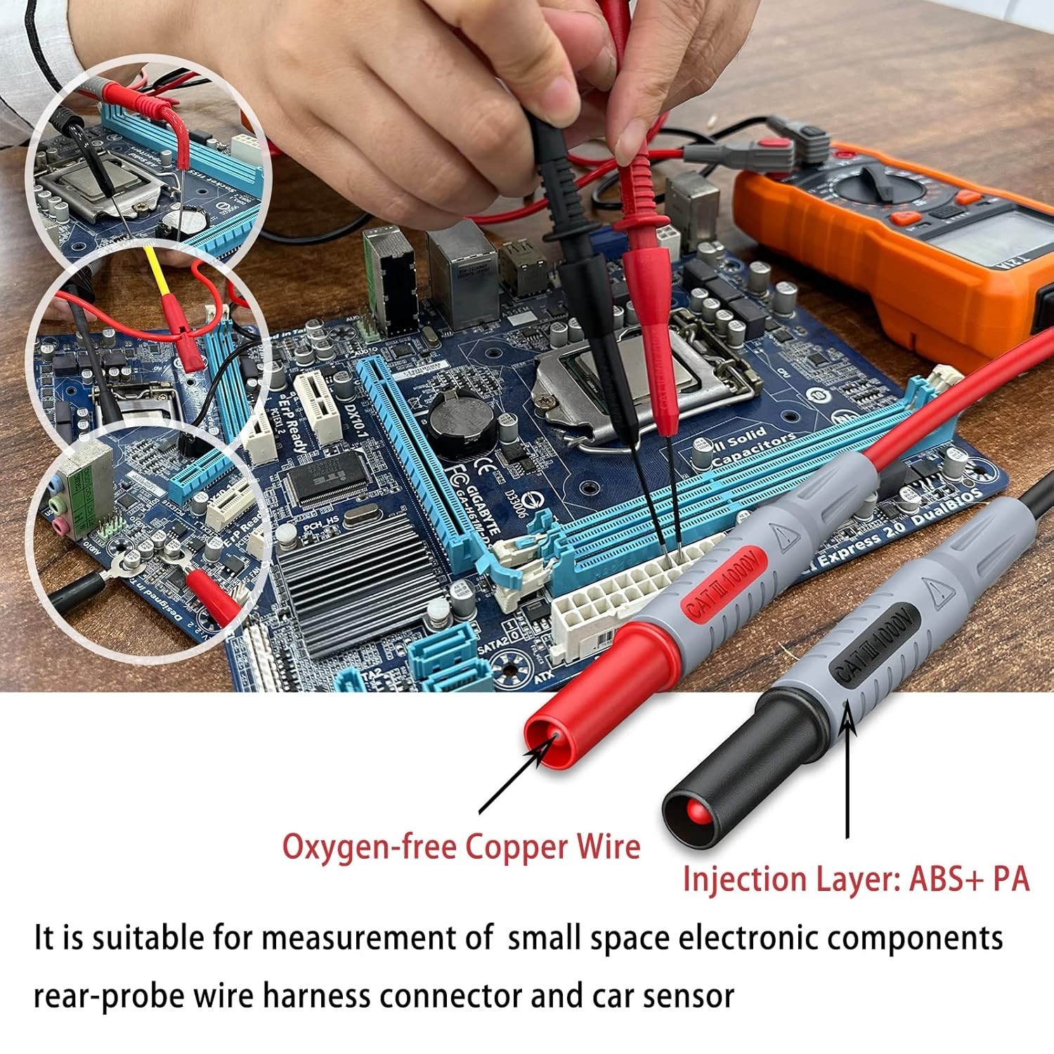 CAT III 1000V Multimeter Leads with Alligator Clips