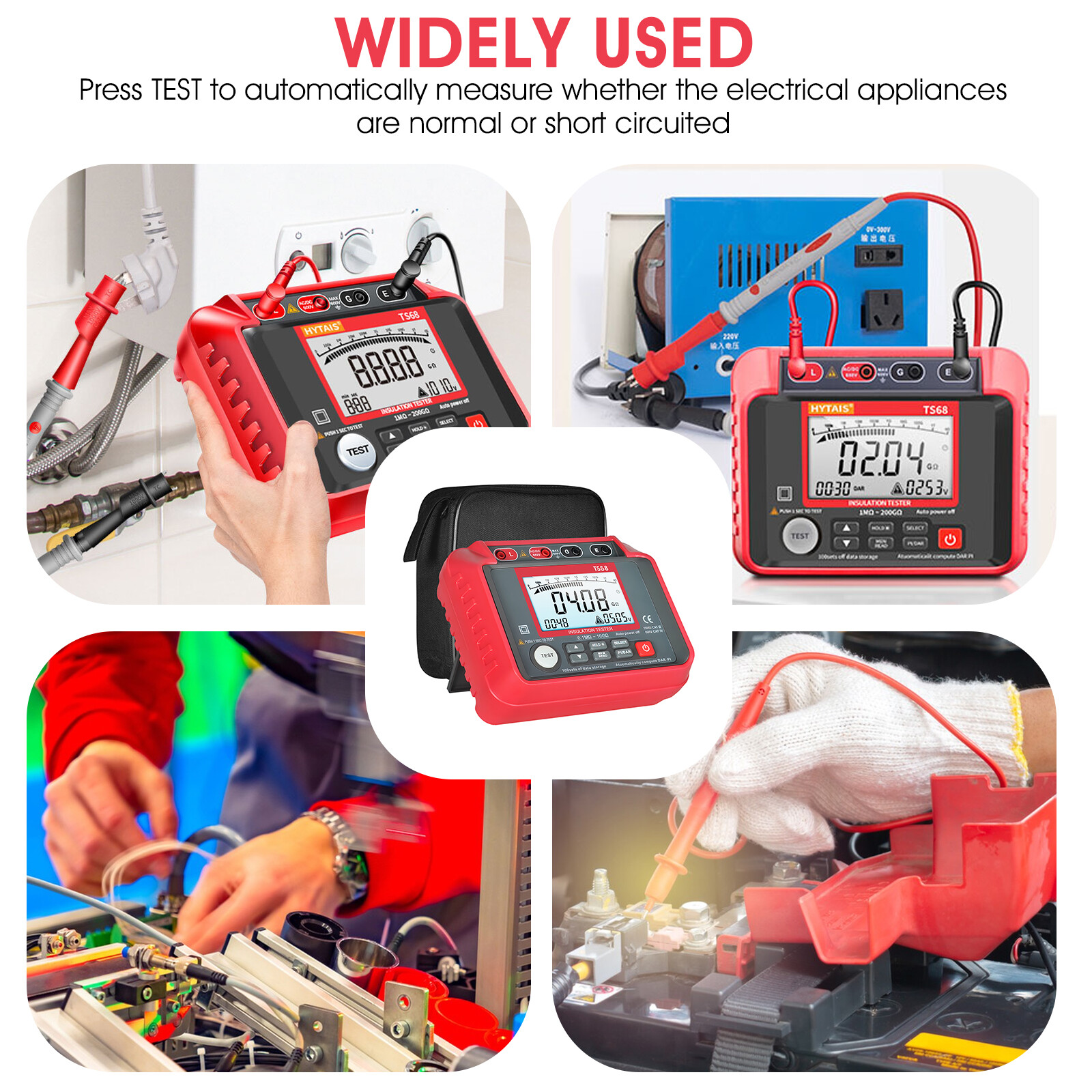 Digital Insulation Resistance Tester 20GΩ MegOhmMeter 50V-1000V Insulation Meter