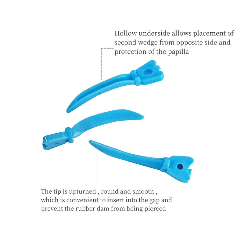 Dental Disposable Plastic Refill Wedges Tulwar Wedge With Circular Hole L/M/S