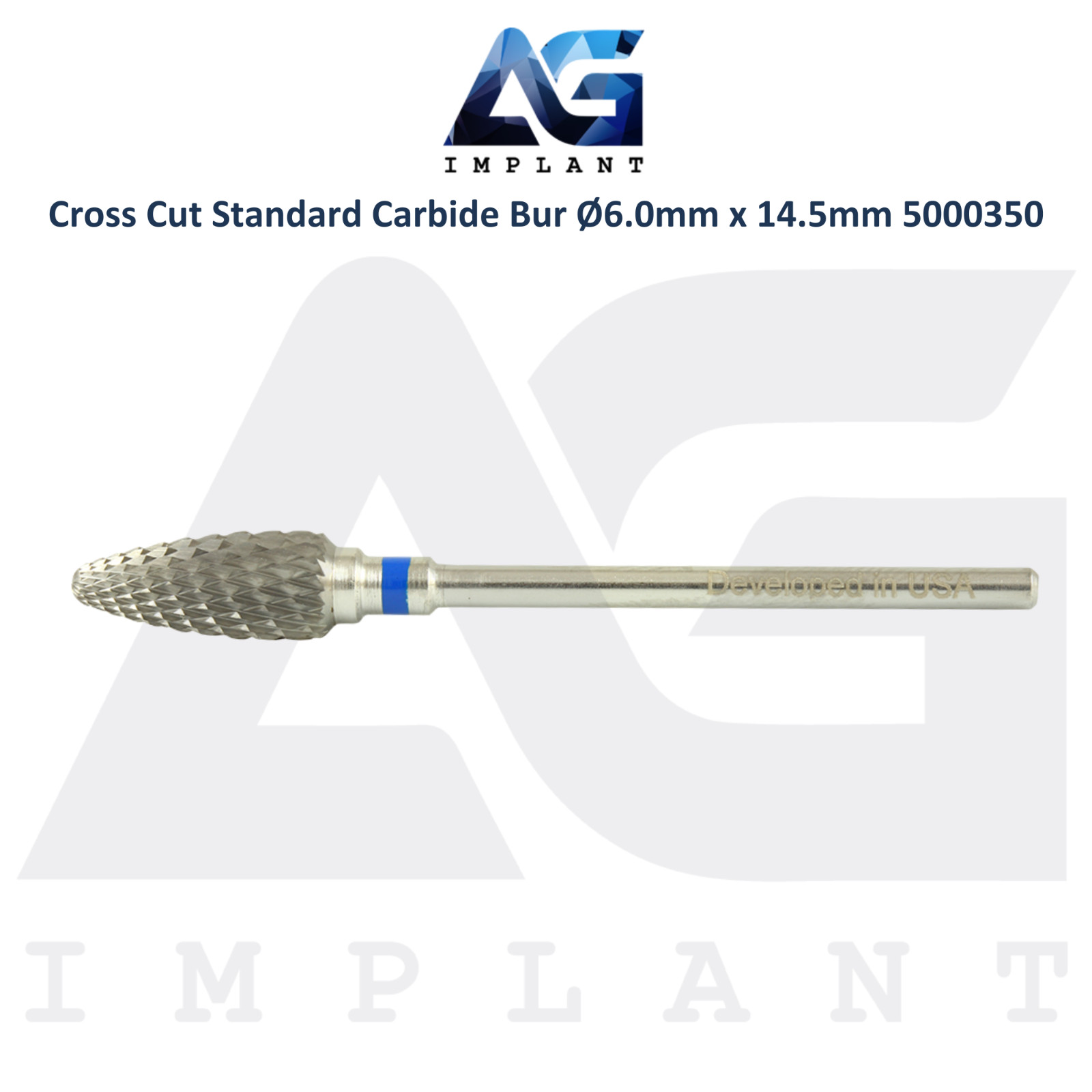 Dental Cross Cut Flame 5000350 Standard Carbide Bur Ø6.0mm x 14.5mm Lab Supplies