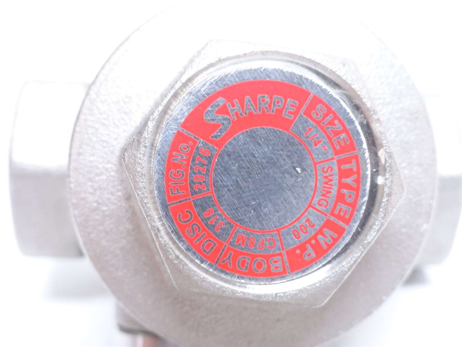 250125 New-No Box; Sharpe 20276-1/4 Swing Check Valve SS-316; Y Pattern; 1/4NPT