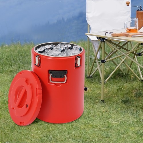 40L Commercial Soup Container Insulated Hot Cold Beverage Carrier Red