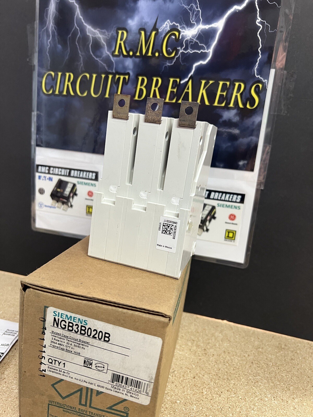NEW NGB3B020B Siemens 3 Pole 20 Amp 480V 25KA Circuit Breaker