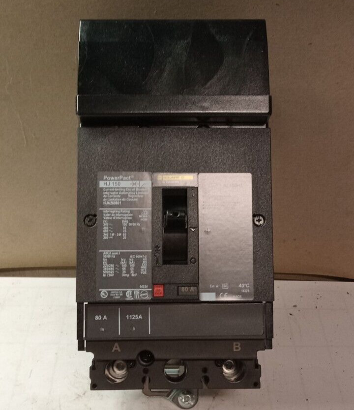 New Square D 80 Amp I-Line Circuit Breaker 2 Pole 600 VAC 250 VDC HJA260801