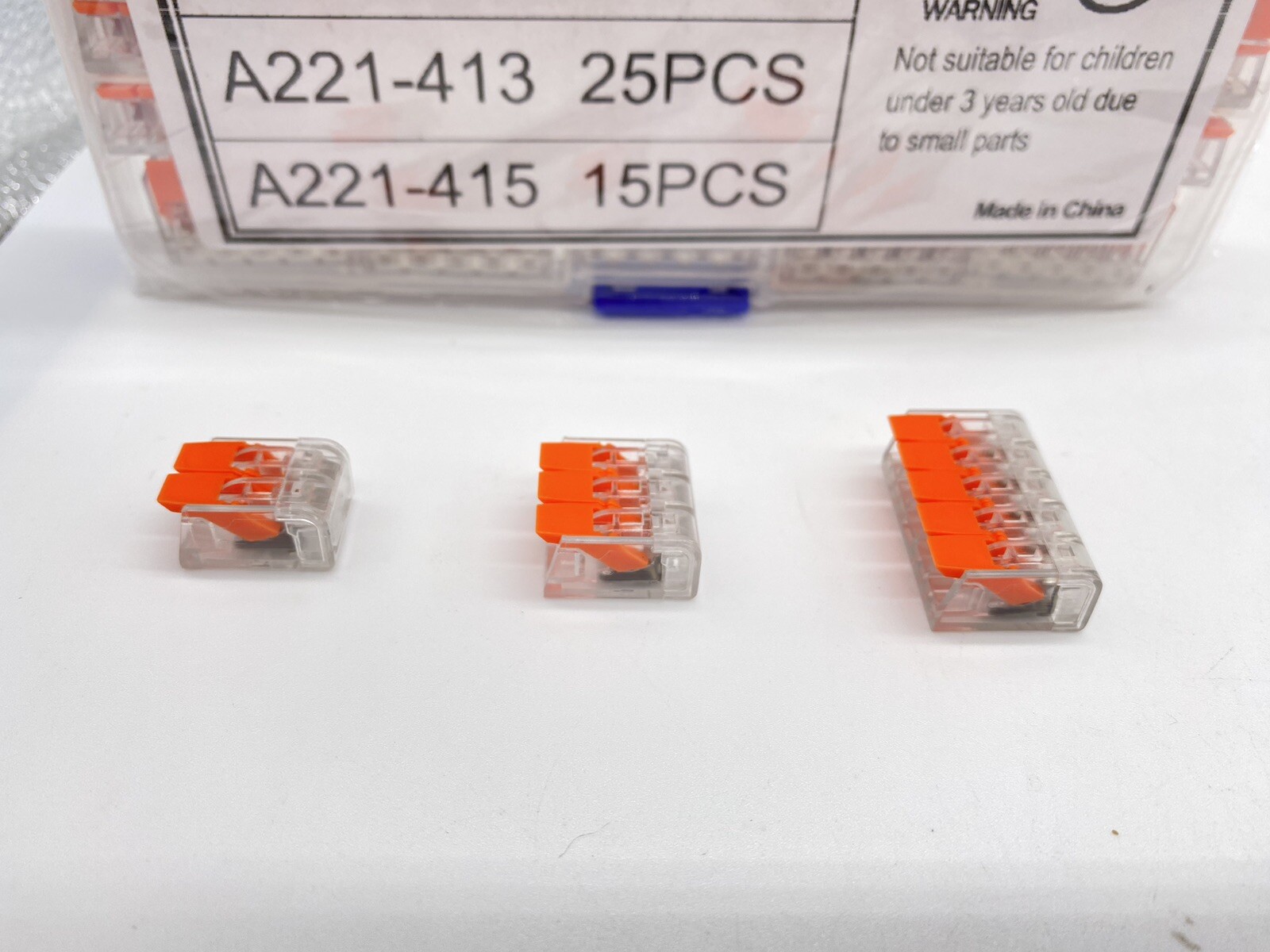 Lever Nut Compact Splicing Wire Connectors – 2/3/5 Conductor Set 75Pcs 221-412