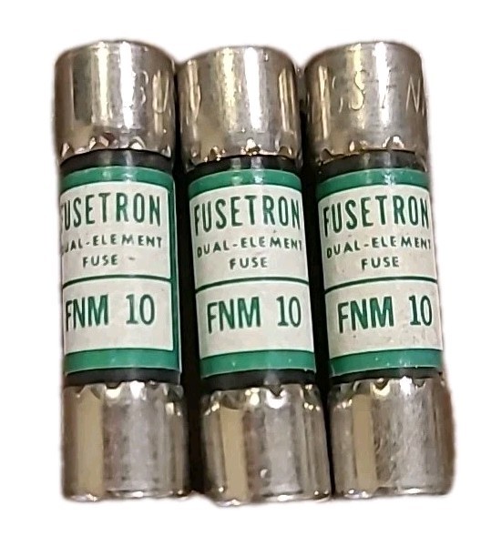 Fusetron FNM-10 Amp Fuses 250 Volts Set of 3 Fuses New