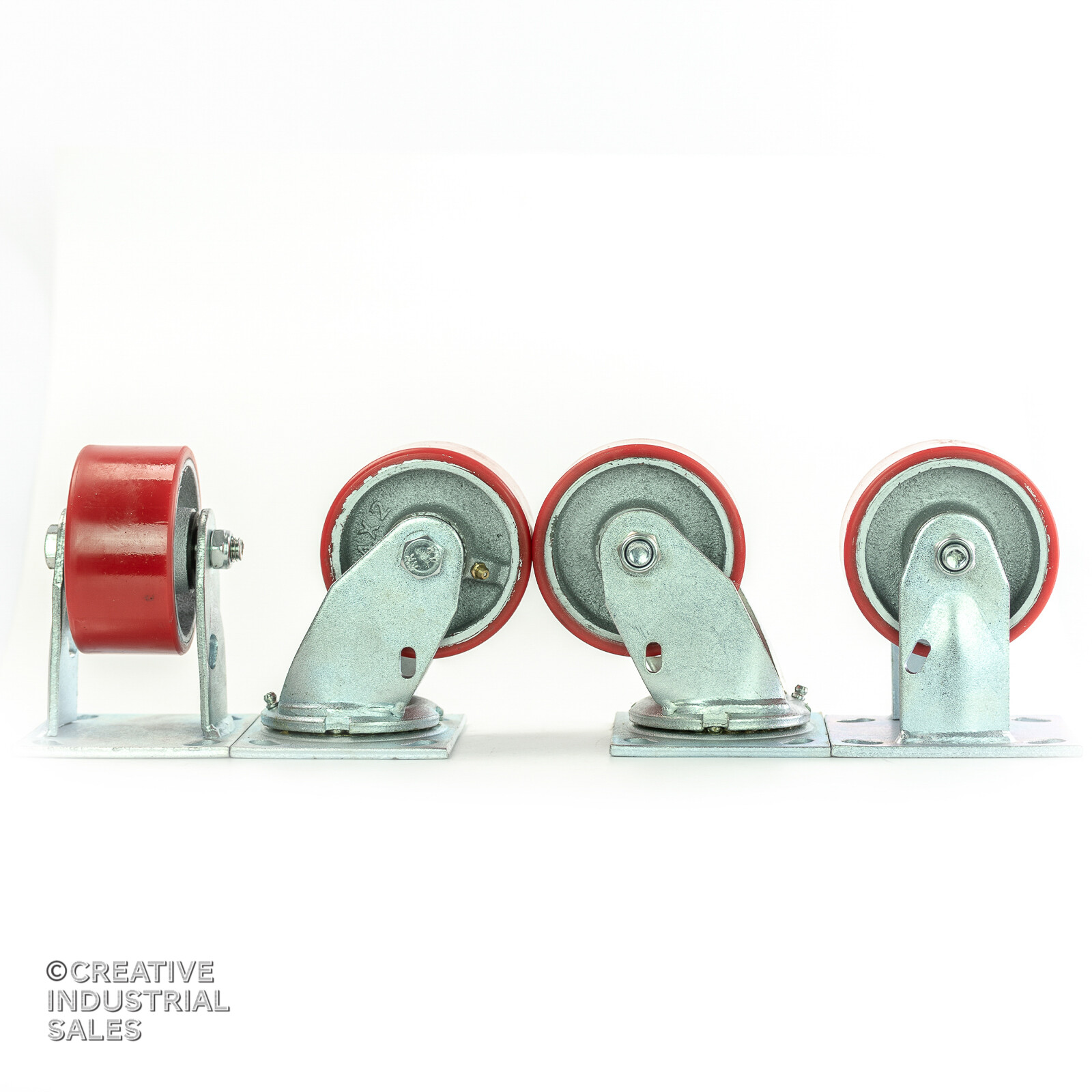 4″ x 2″ Swivel Casters Polyurethane Wheel (2) Rigid (2) 700lb each Tool Box