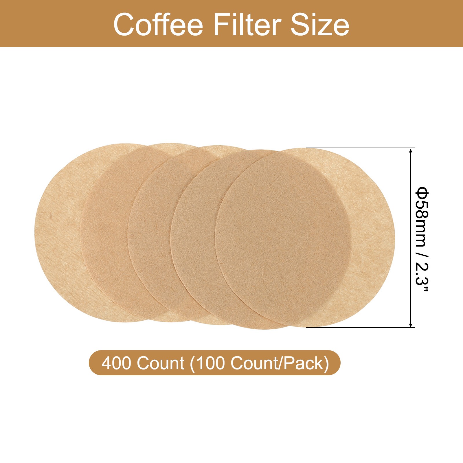 400 Count 2.3″ Disposable Paper Percolator Coffee Filters Wood Fiber Brown
