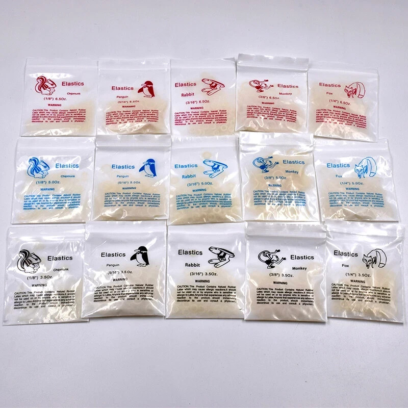 100 Pcs/Bag Dental Elastics Ligature Ties Latex Braces Orthodontic Rubber Bands