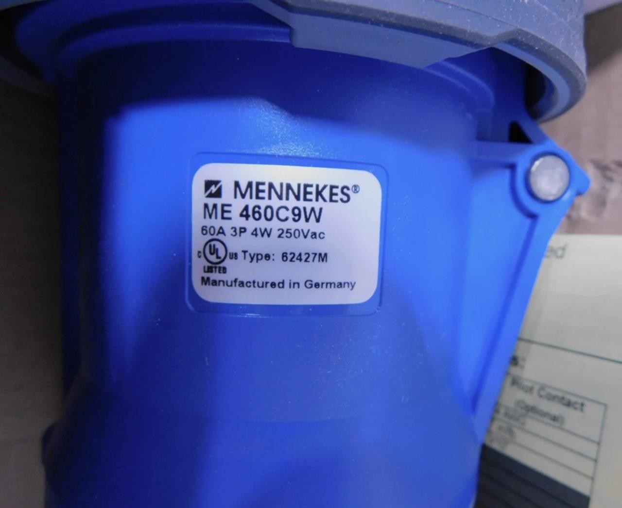 MENNEKES ME460C9W Pin and sleeve watertight connector, 60A, 3-pole, 4 wires NEW