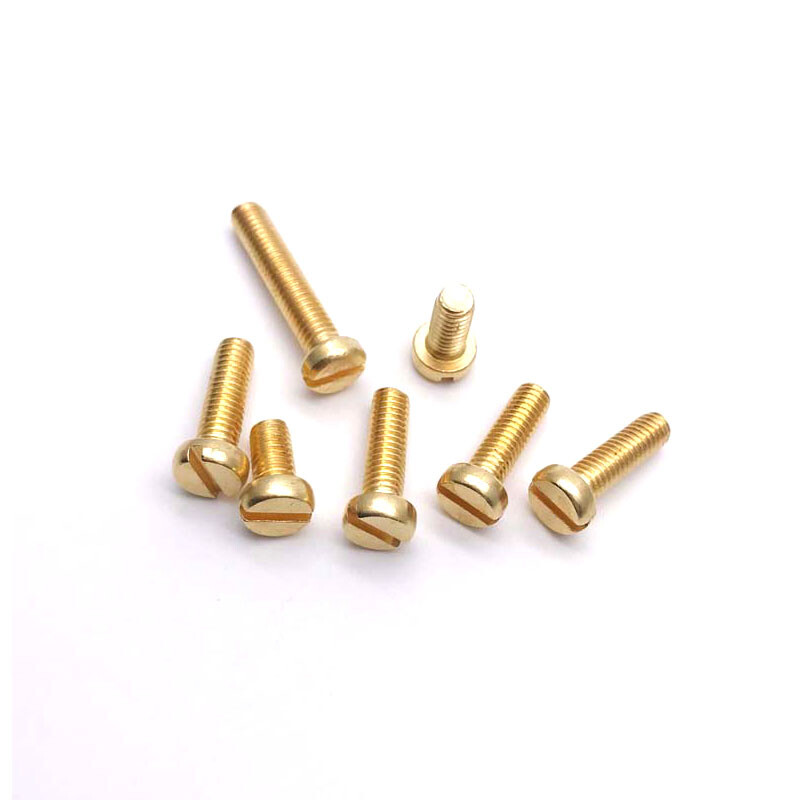 M1.2 M1.4 M1.6 M2 M2.5 M3 Brass Cheese Slotted Head Machine Screws DIN84 3-10mm