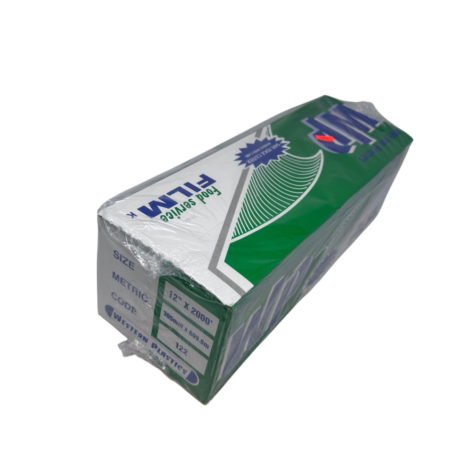 Western Plastics 12″ x 2000′ Food Service Film Cling Wrap with Cutter Box – 122