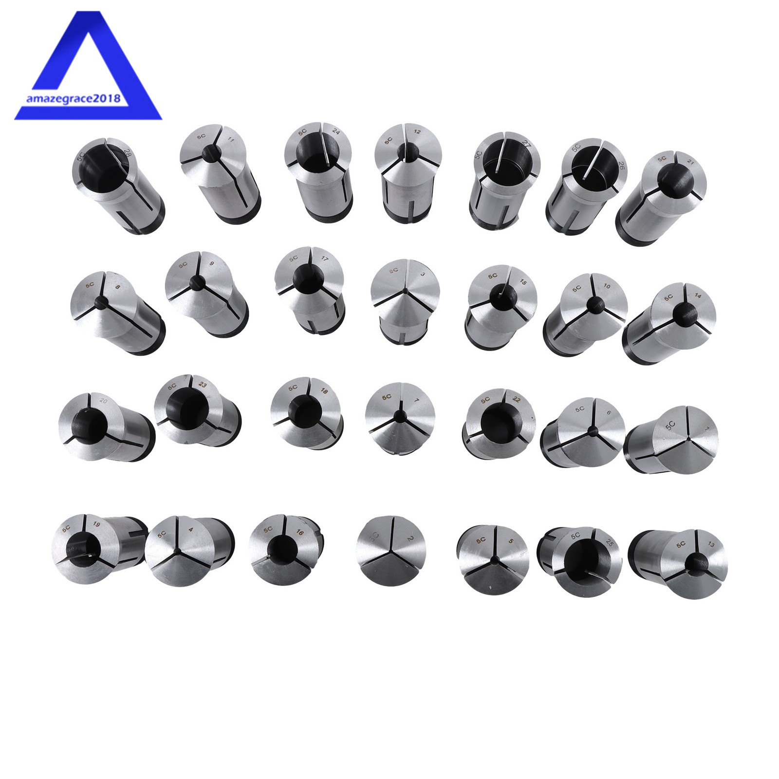 28 Pcs Precision Metric 5-C Collet Set with 1mm TO 28mm 5C Rack New