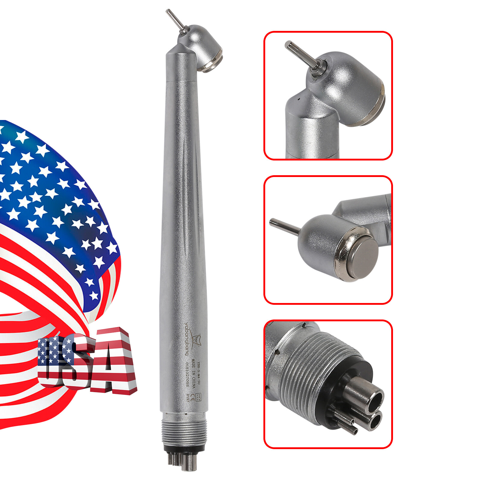 LED E-generator /No-LED Dental Surgical 45 Degree Handpiece High Speed 4Holes OR