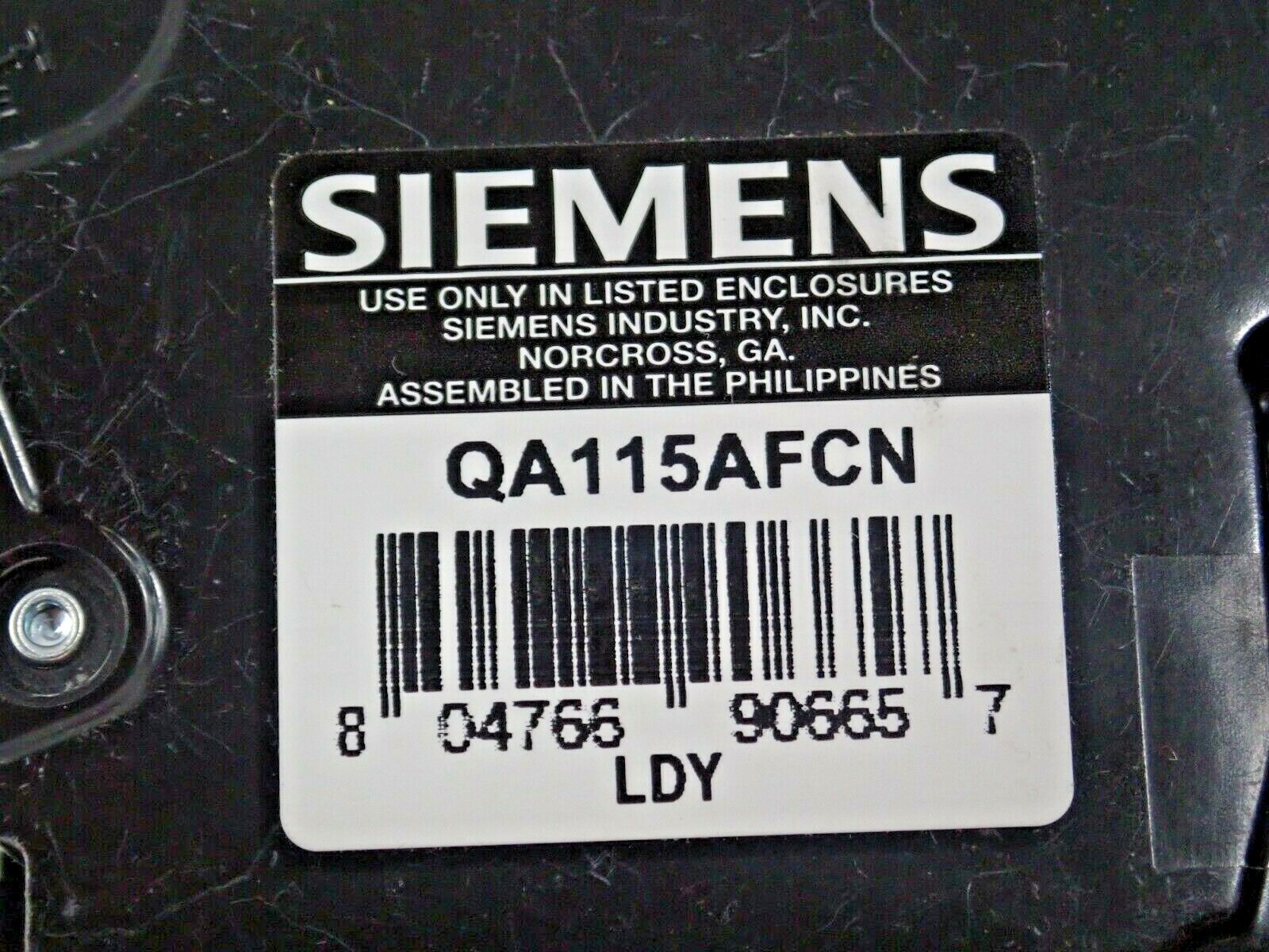 New Siemens QA115AFCN 15 Amp 1 Pole 120V QAF2N CAFCI Arc Fault Circuit Breaker