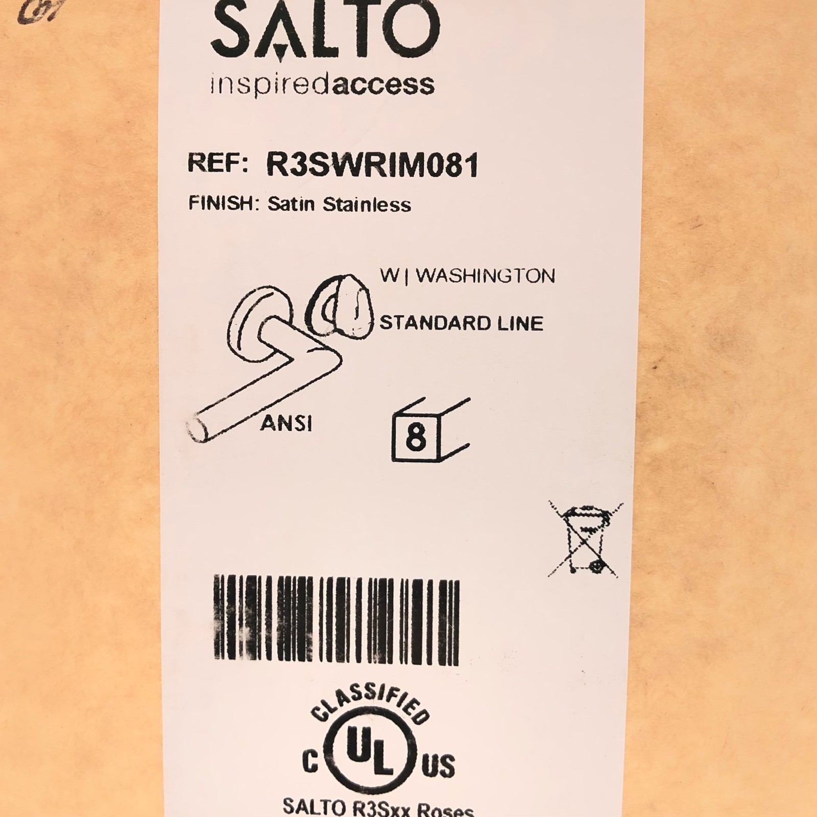 NEW Salto R3SWRIM081 Stainless Steel Lever Handle for AElement ANSI Access