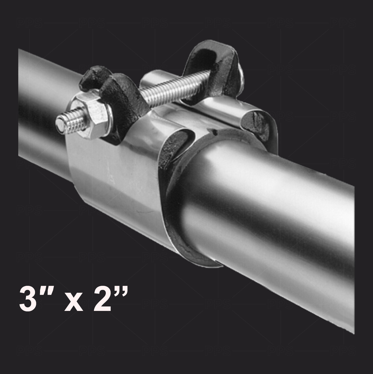 2 in. x 3 in. Long 1-Bolt IPS Pipe Repair Clamp, Stainless Steel