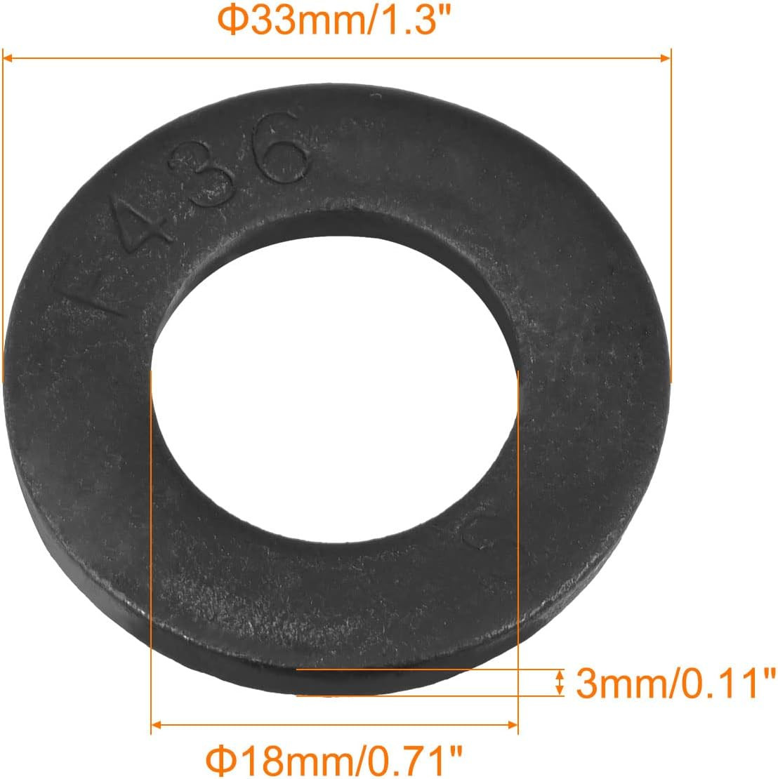 5/8-Inch Flat Washer, Alloy Steel Black Oxide Finish Pack of 10