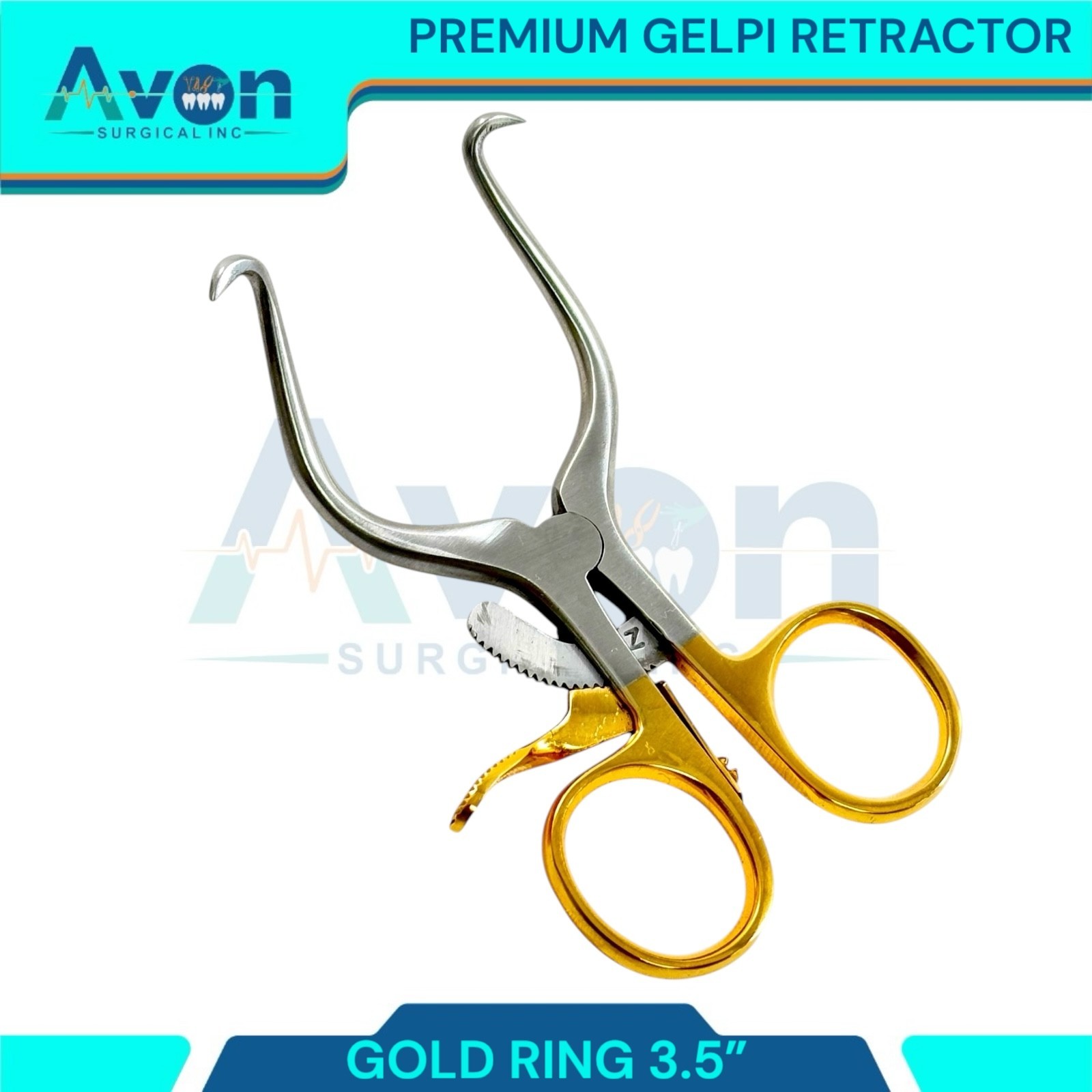 3.5in Self Retaining Gelpi Pediatric Retractor Retainer, Small – Gold Handle,1pc