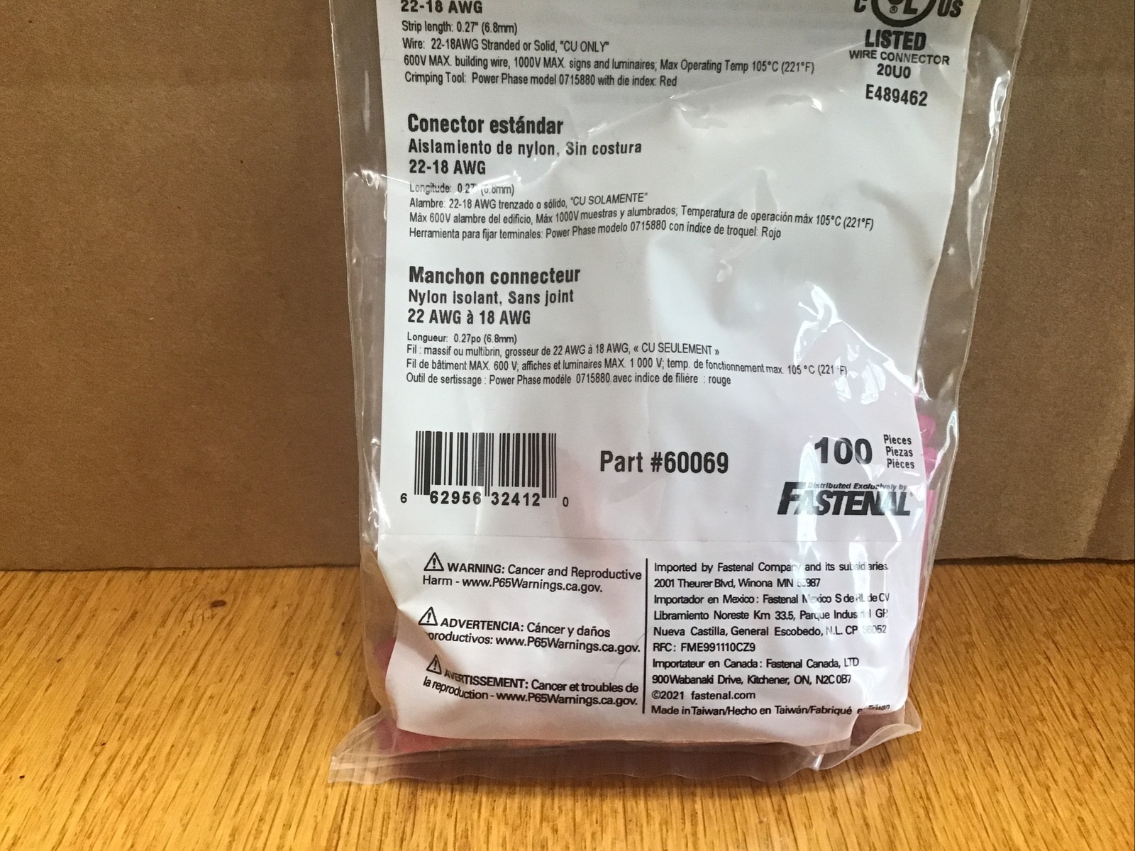 Butt Connector 22-18 AWG Nylon Insulated Seamless QTY 100