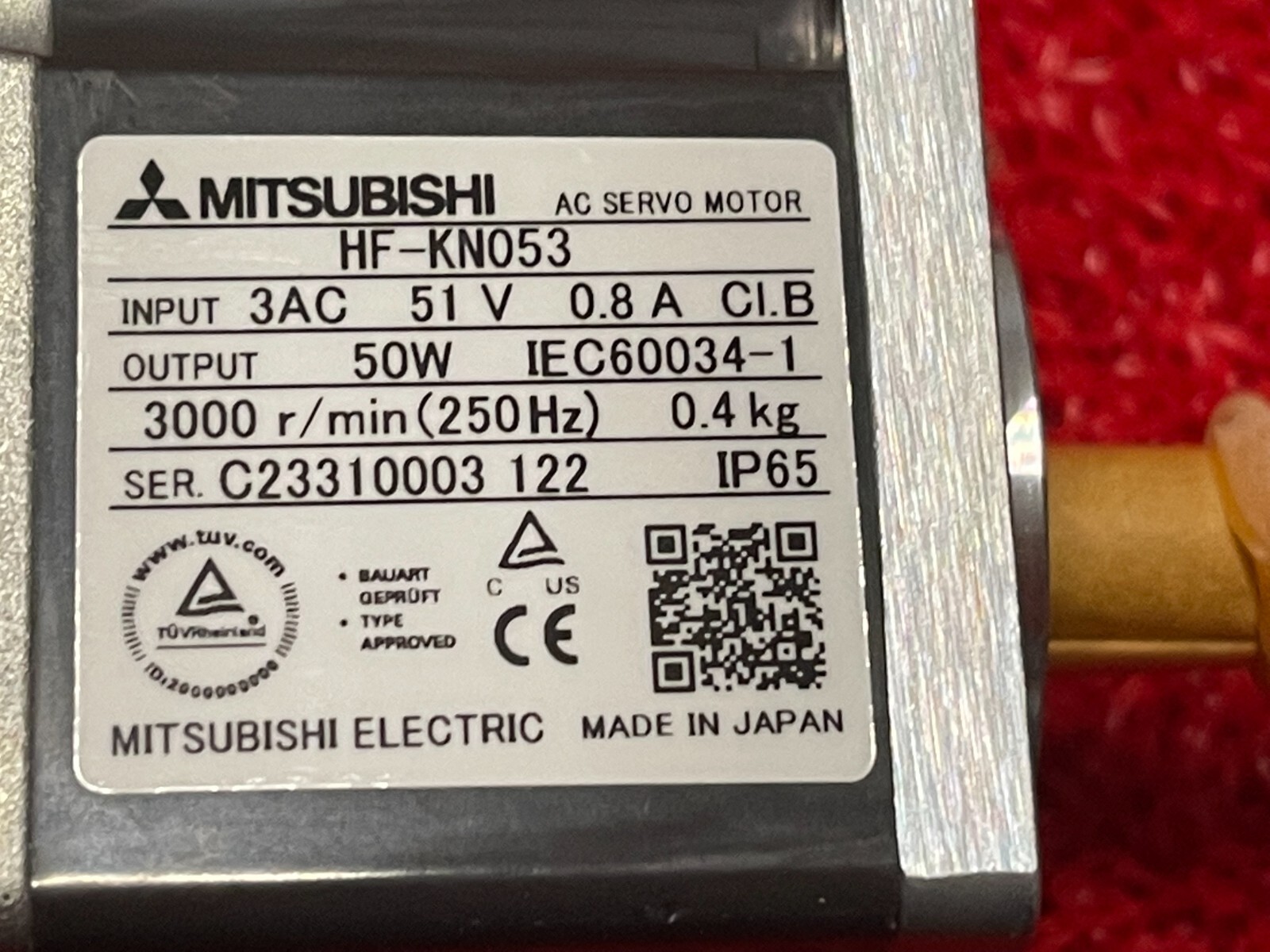 Mitsubishi HF-KN053 AC Servo Motor