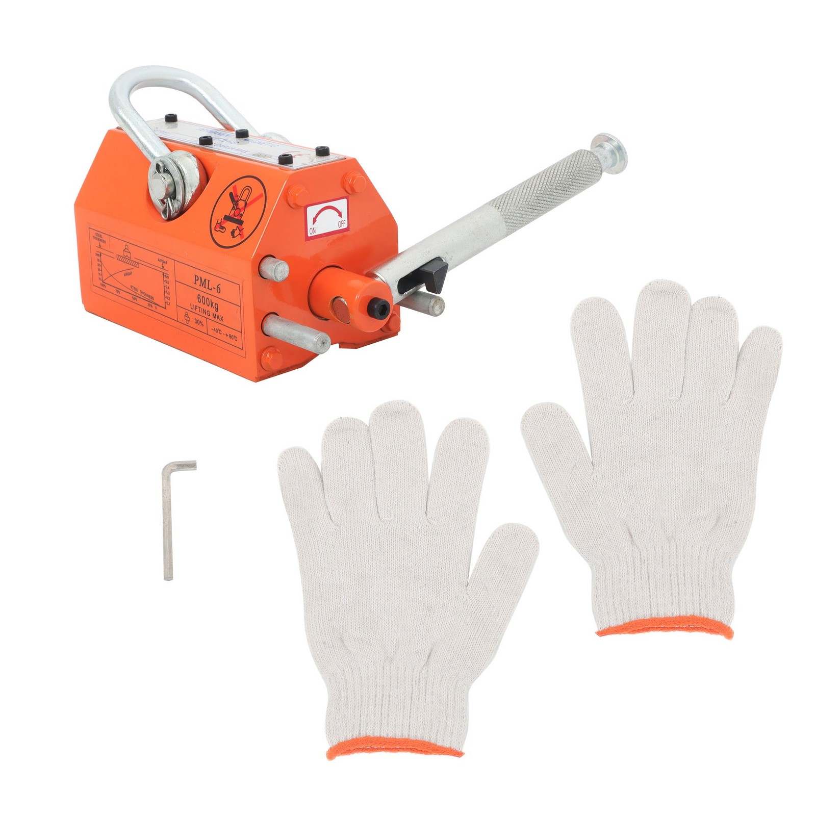 1320LBS 600kg Steel Magnetic Lifter Heavy Duty Crane Hoist, 2 Safety Factor