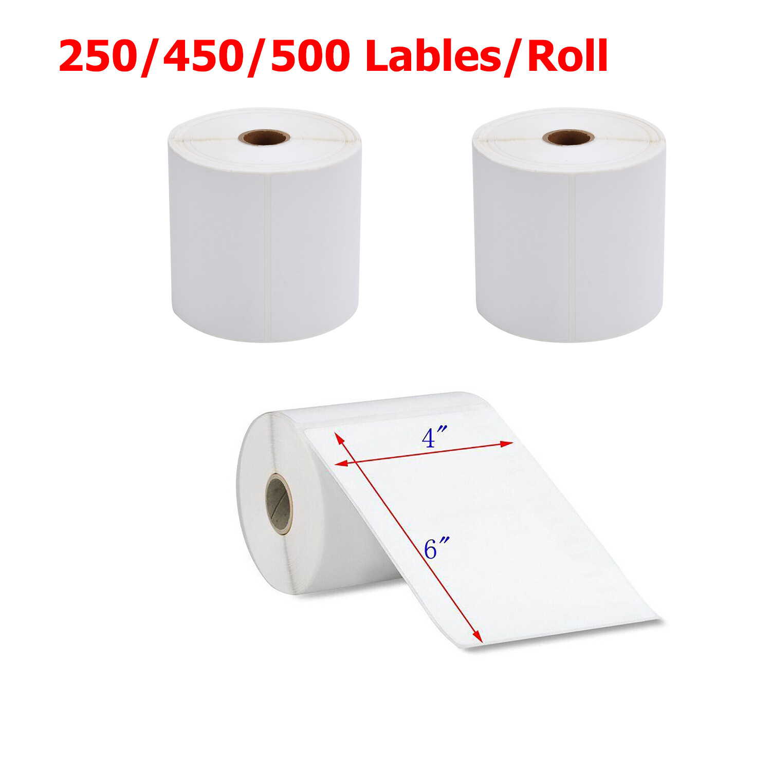 Fanfold/Roll 4″x6″ Direct Thermal Address Shipping Labels For Rollo & Zebra